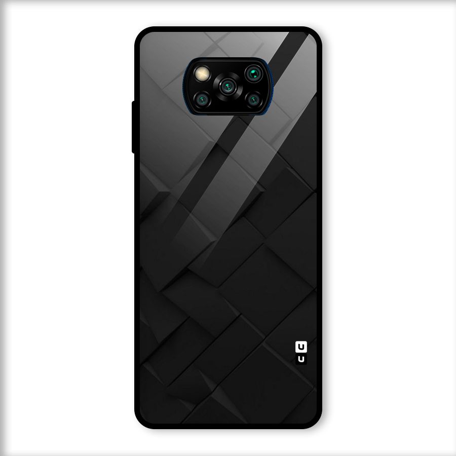 Black Elegant Design Glass Back Case for Poco X3