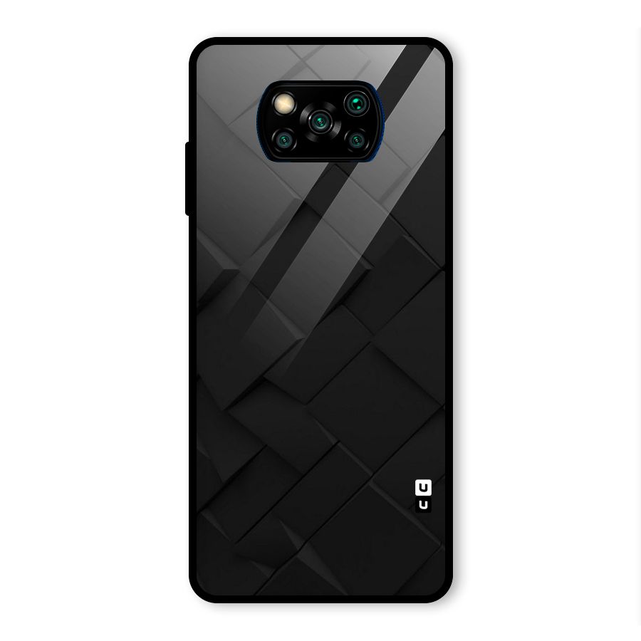 Black Elegant Design Glass Back Case for Poco X3 Pro