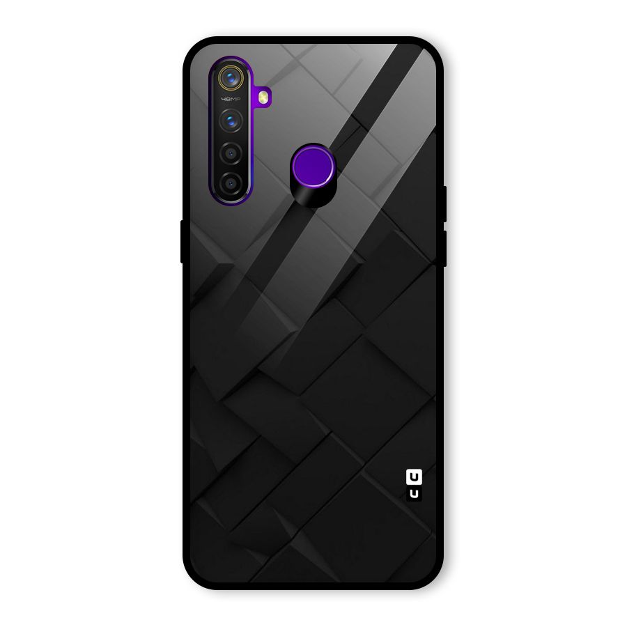 Black Elegant Design Glass Back Case for Realme 5 Pro