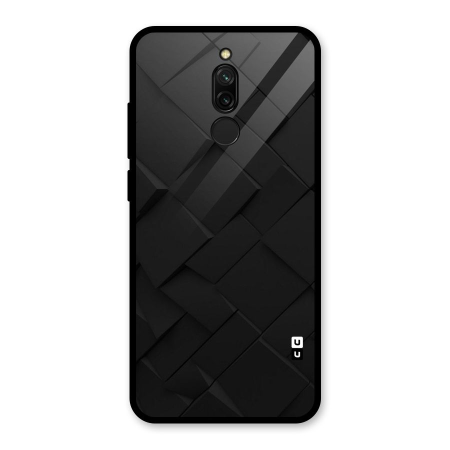 Black Elegant Design Glass Back Case for Redmi 8