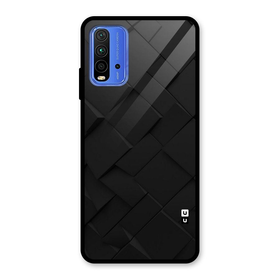 Black Elegant Design Glass Back Case for Redmi 9 Power