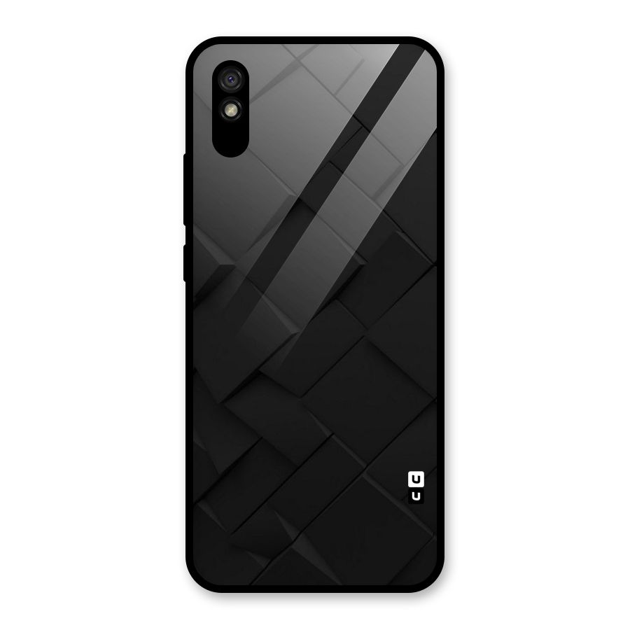 Black Elegant Design Glass Back Case for Redmi 9i