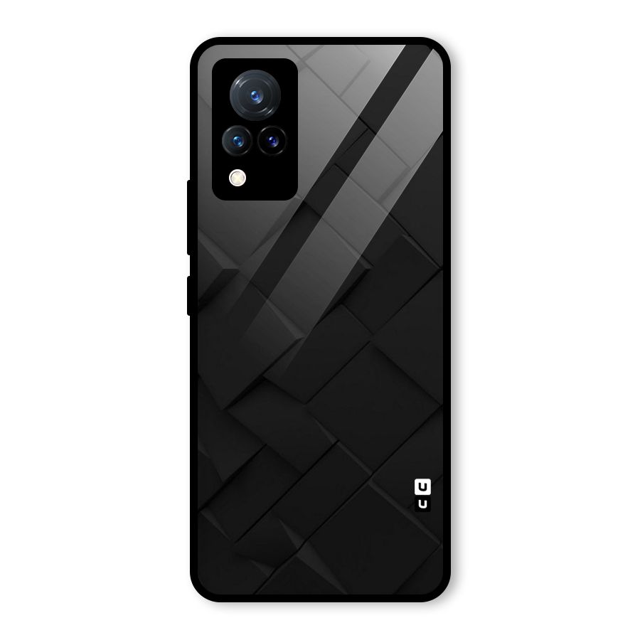 Black Elegant Design Glass Back Case for Vivo V21 5G