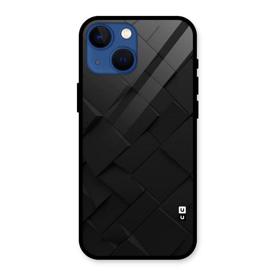 Black Elegant Design Glass Back Case for iPhone 13 Mini
