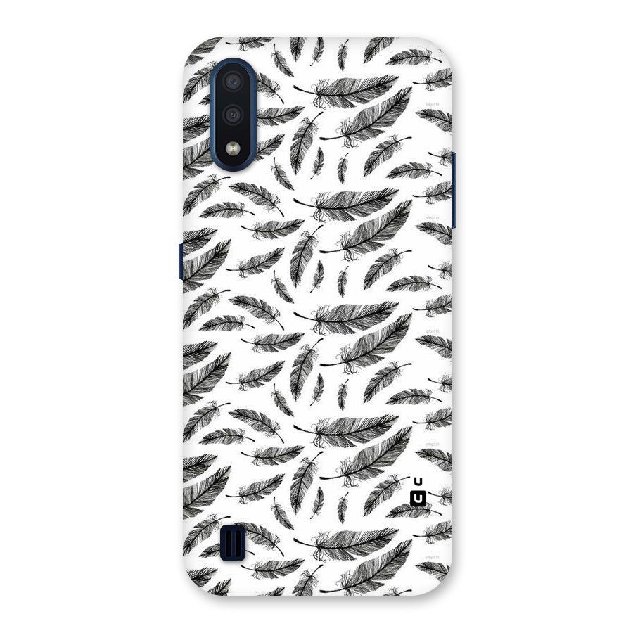 Black Feather Back Case for Galaxy M01