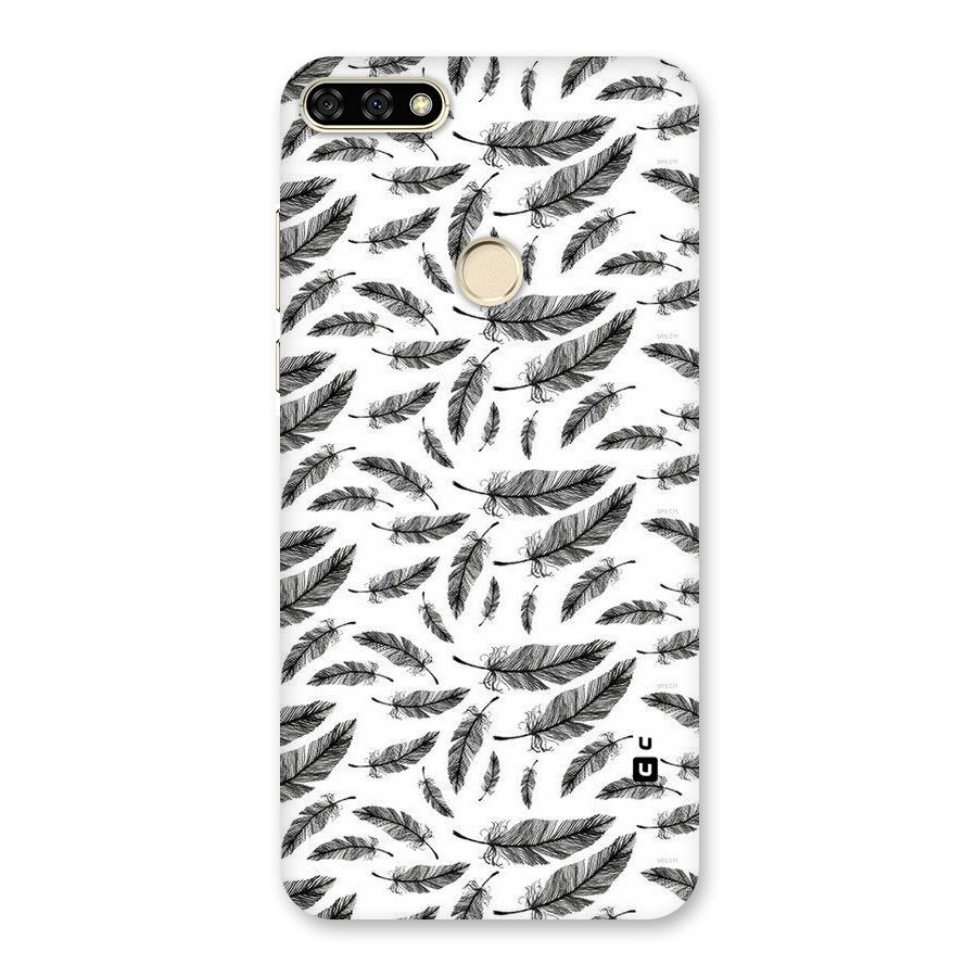Black Feather Back Case for Honor 7A