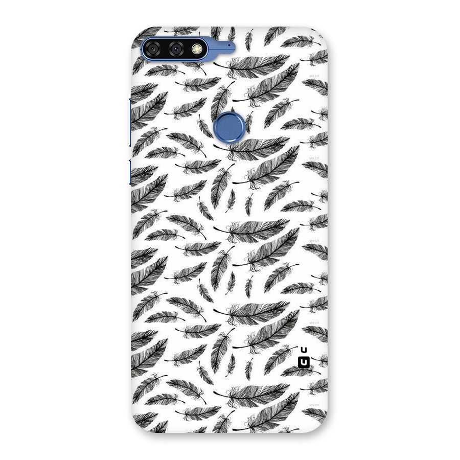 Black Feather Back Case for Honor 7C