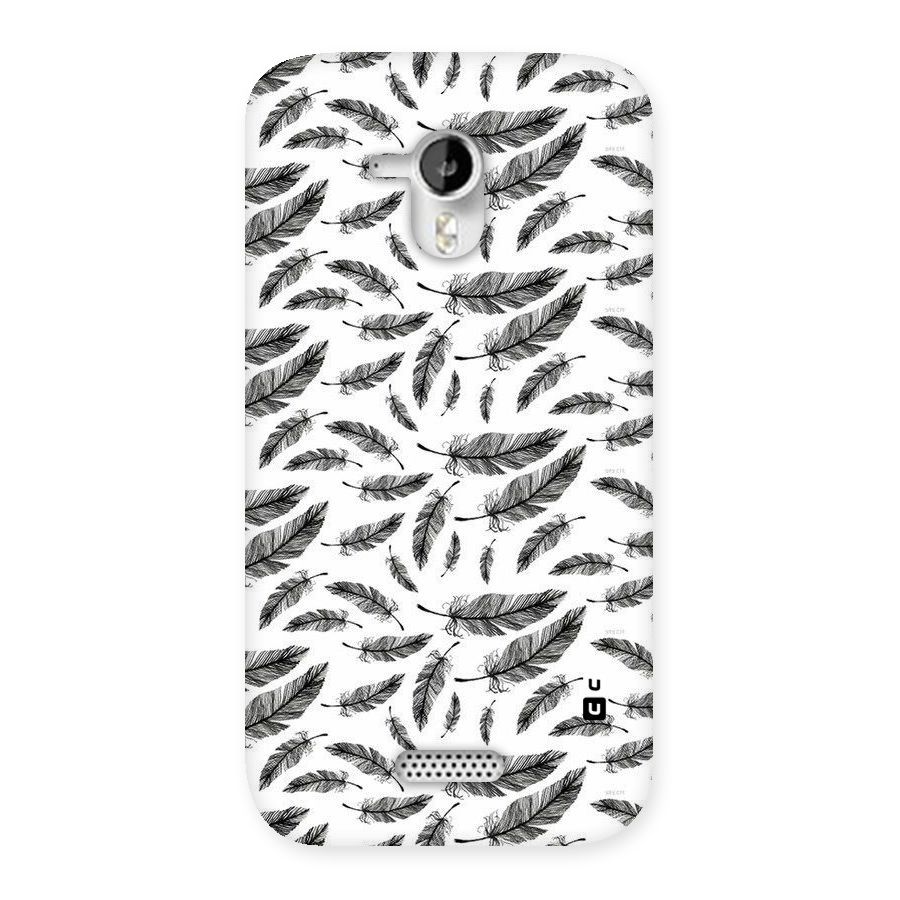 Black Feather Back Case for Micromax Canvas HD A116