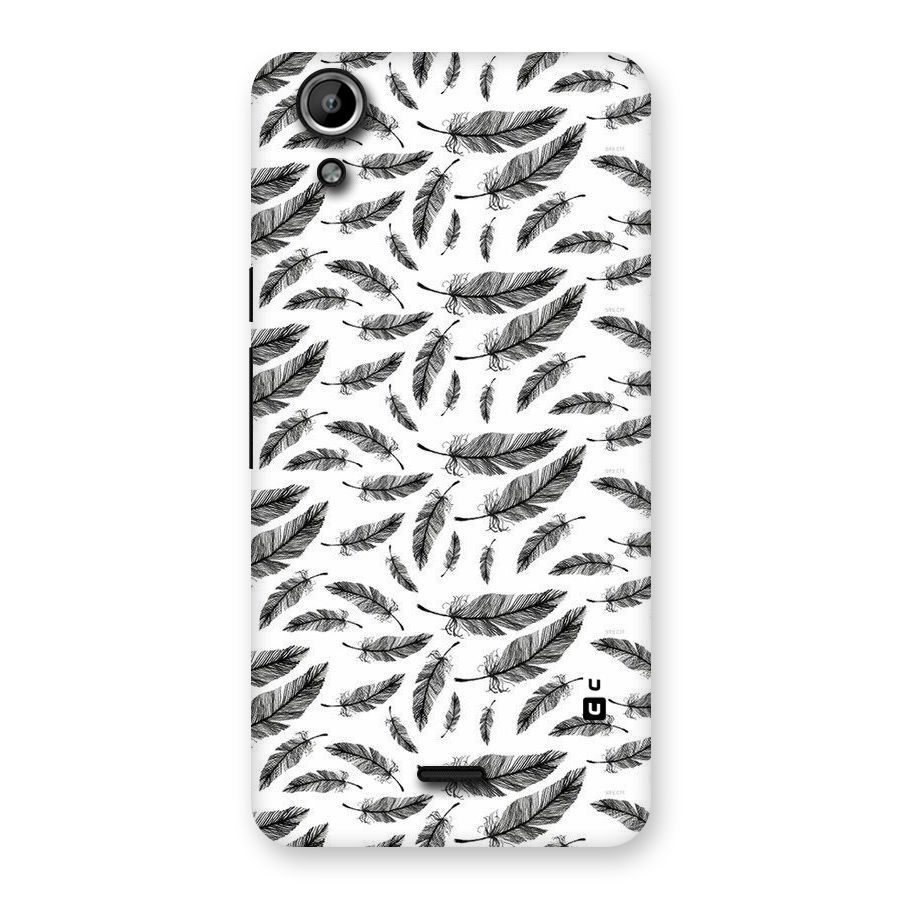 Black Feather Back Case for Micromax Canvas Selfie Lens Q345