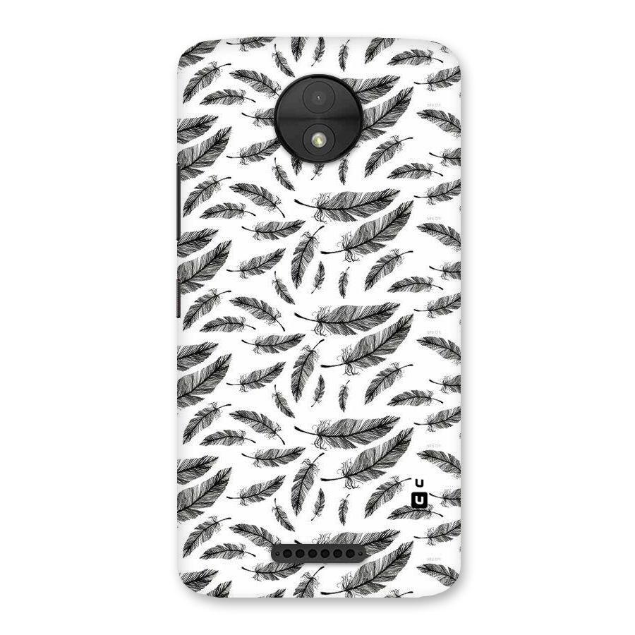 Black Feather Back Case for Moto C