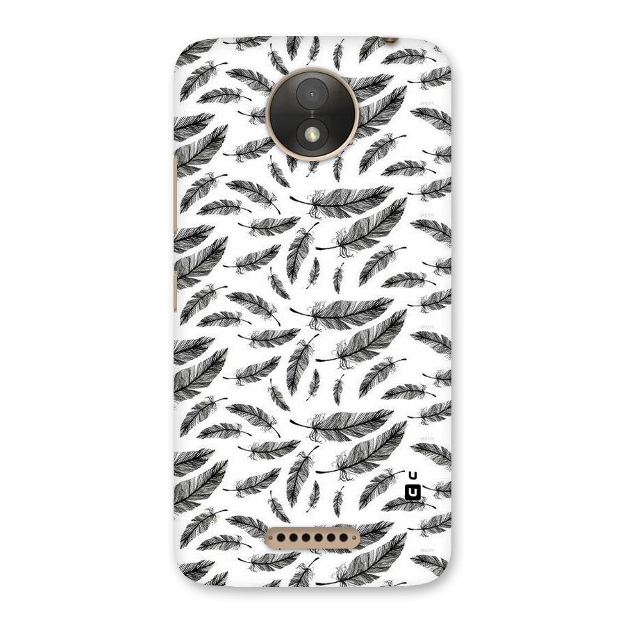 Black Feather Back Case for Moto C Plus