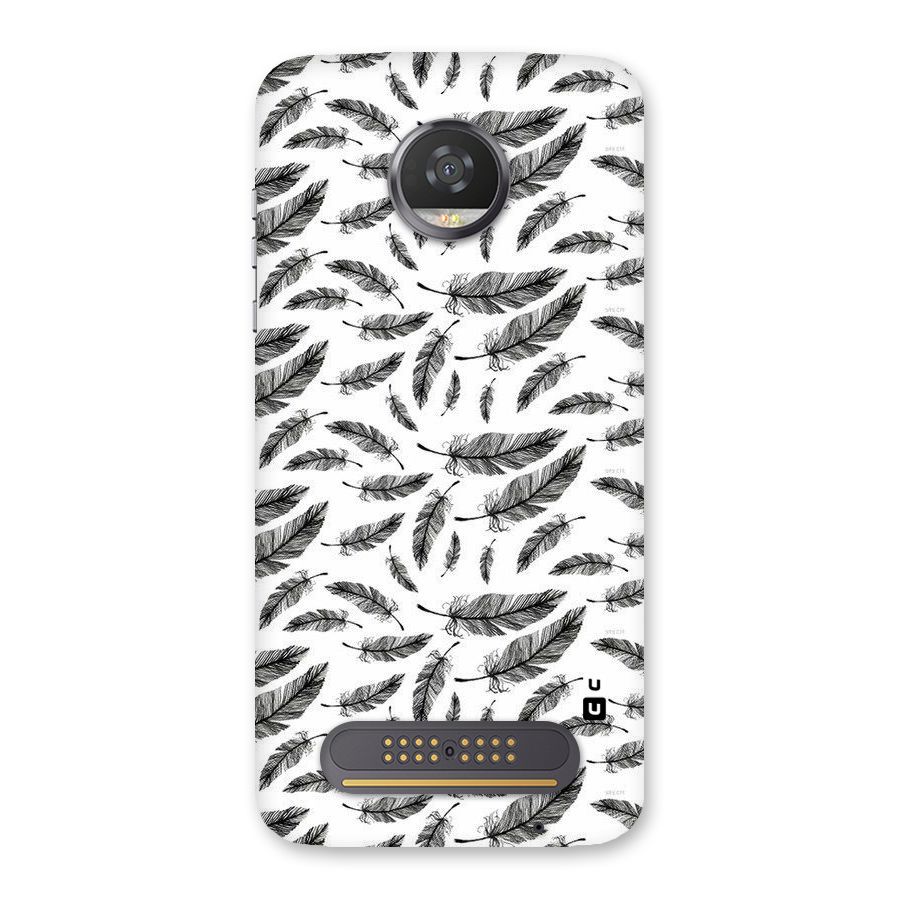 Black Feather Back Case for Moto Z2 Play