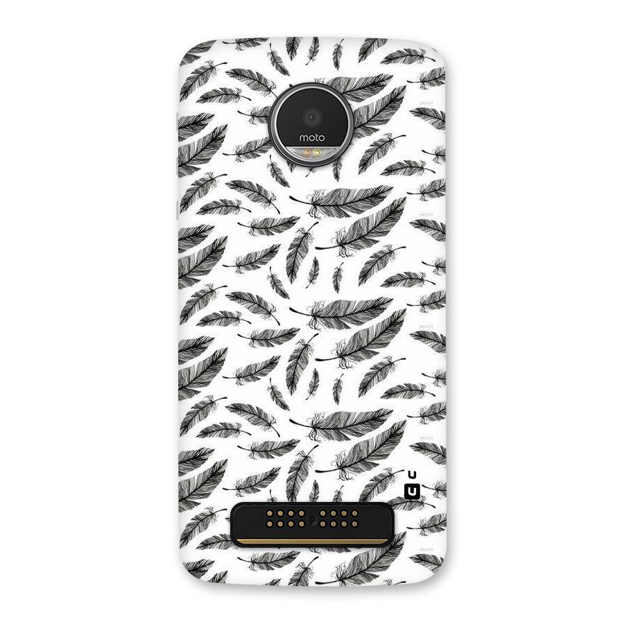 Black Feather Back Case for Moto Z Play