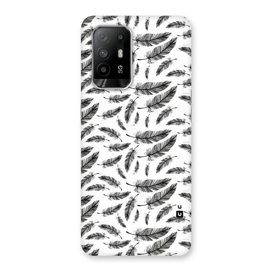 Black Feather Back Case for Oppo F19 Pro Plus 5G
