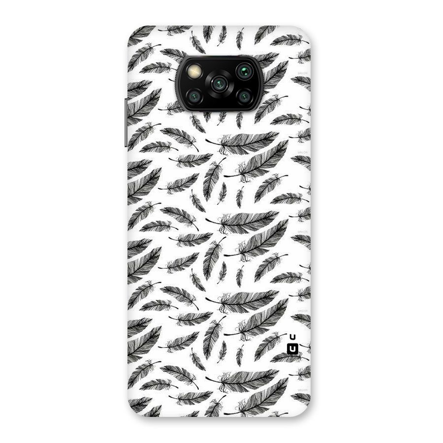 Black Feather Back Case for Poco X3