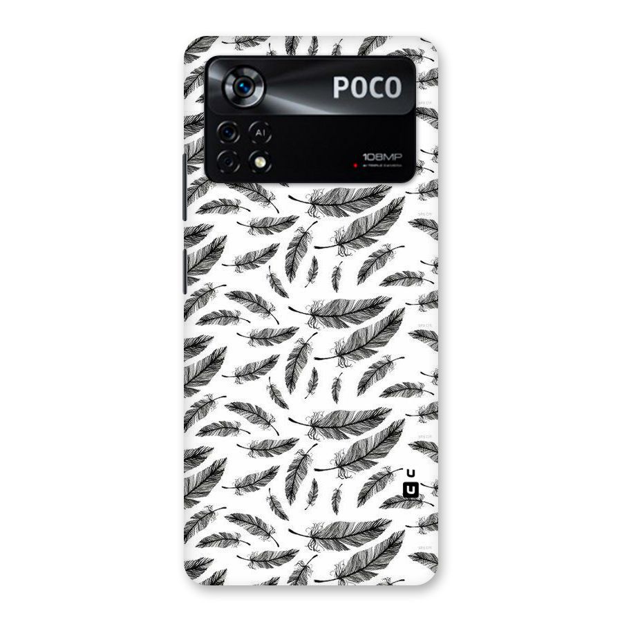 Black Feather Back Case for Poco X4 Pro 5G