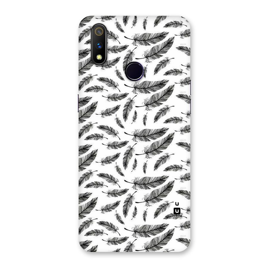 Black Feather Back Case for Realme 3 Pro