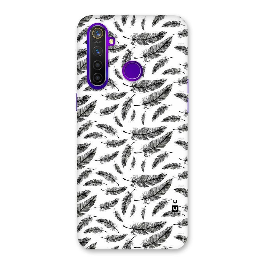 Black Feather Back Case for Realme 5 Pro