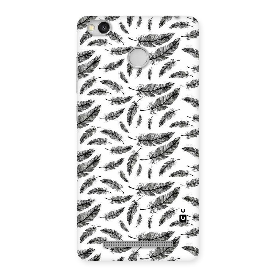 Black Feather Back Case for Redmi 3S Prime