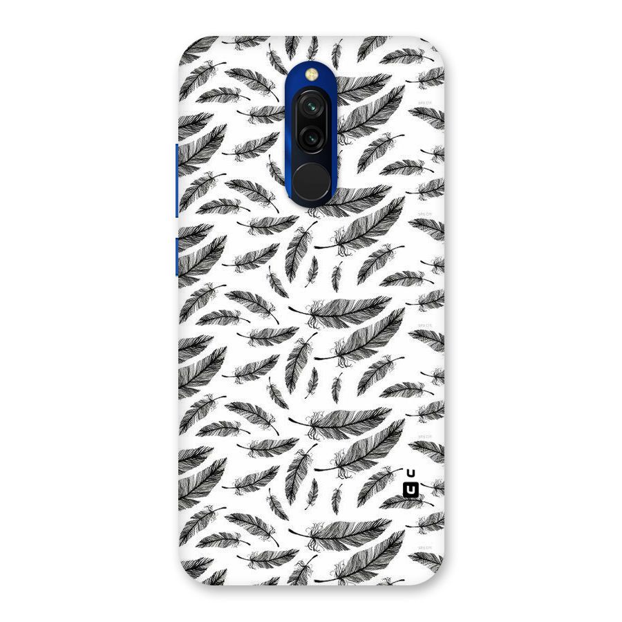 Black Feather Back Case for Redmi 8