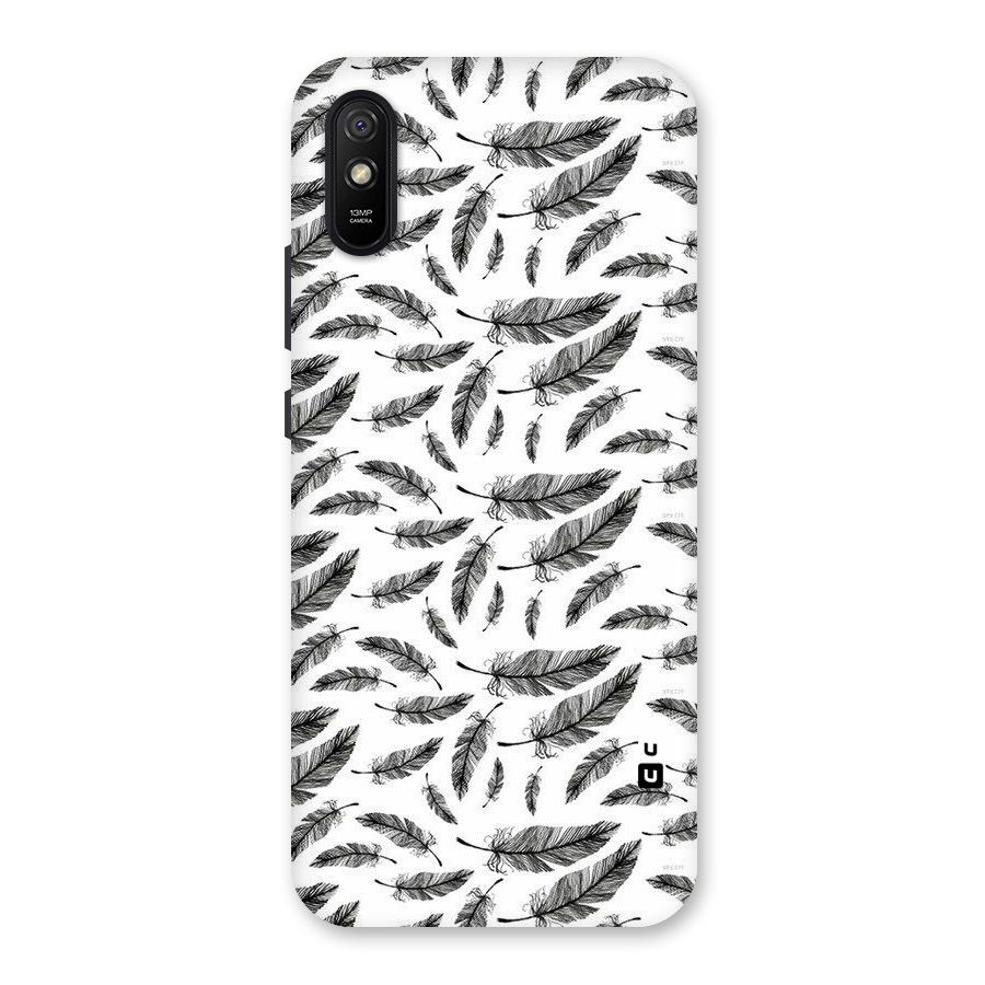 Black Feather Back Case for Redmi 9i