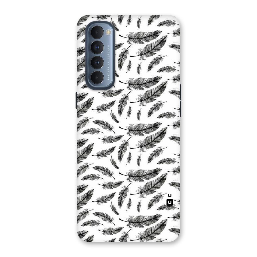 Black Feather Back Case for Reno4 Pro