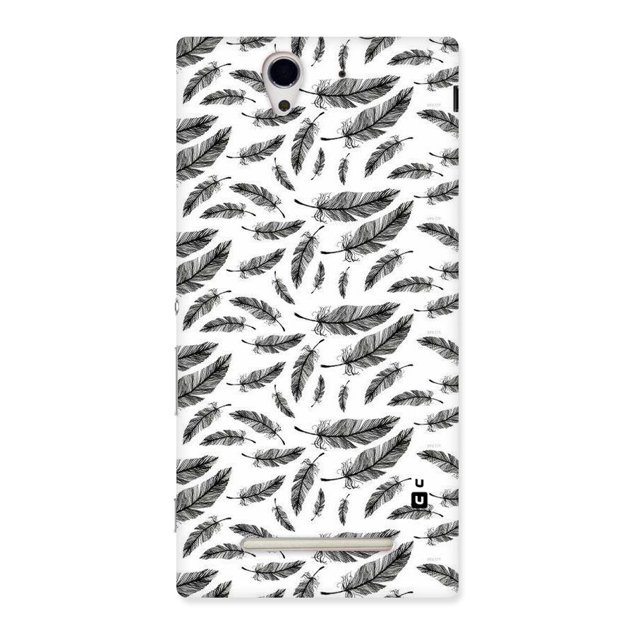 Black Feather Back Case for Sony Xperia C3
