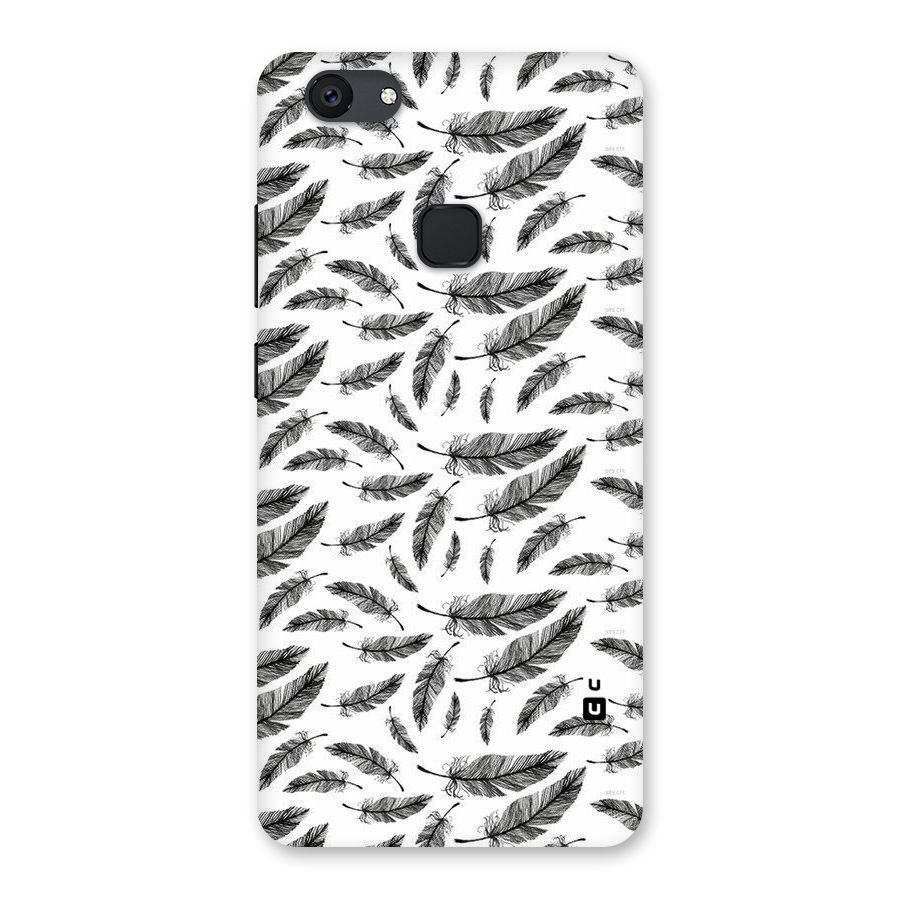 Black Feather Back Case for Vivo V7 Plus