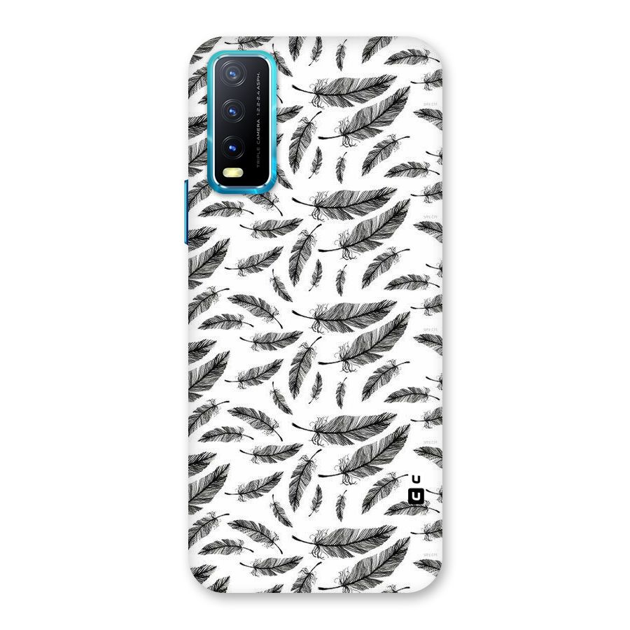 Black Feather Back Case for Vivo Y20A