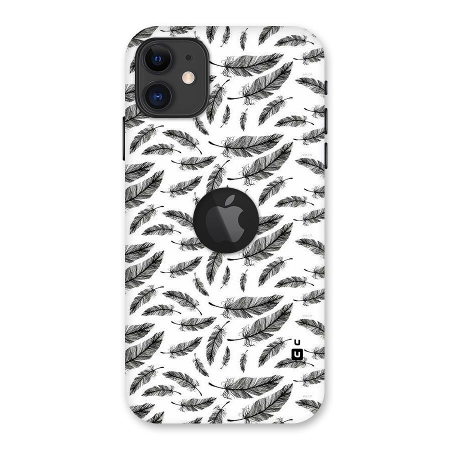 Black Feather Back Case for iPhone 11 Logo Cut