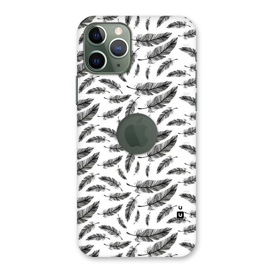 Black Feather Back Case for iPhone 11 Pro Logo  Cut