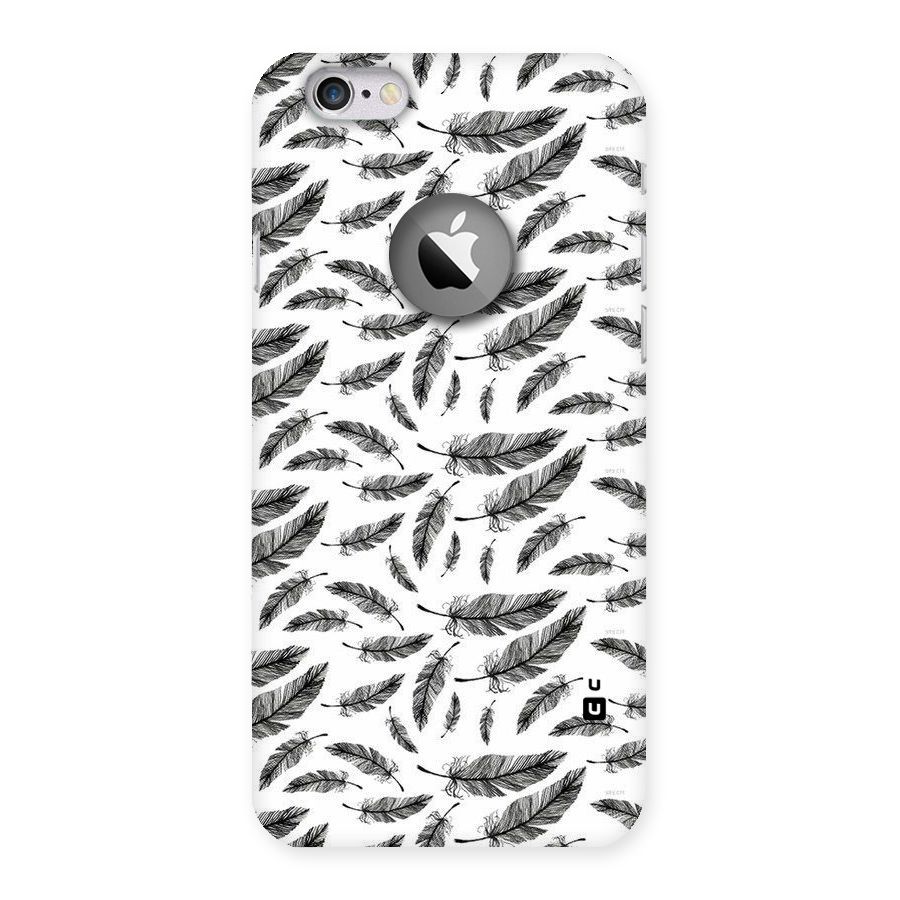 Black Feather Back Case for iPhone 6 Logo Cut