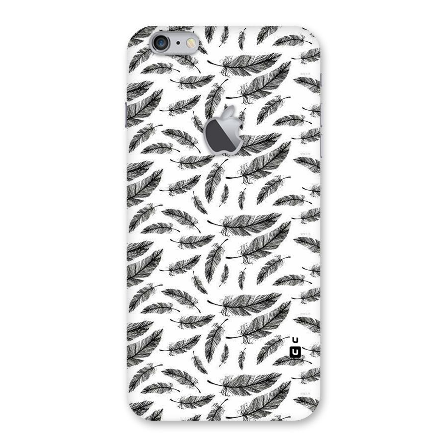 Black Feather Back Case for iPhone 6 Plus 6S Plus Logo Cut