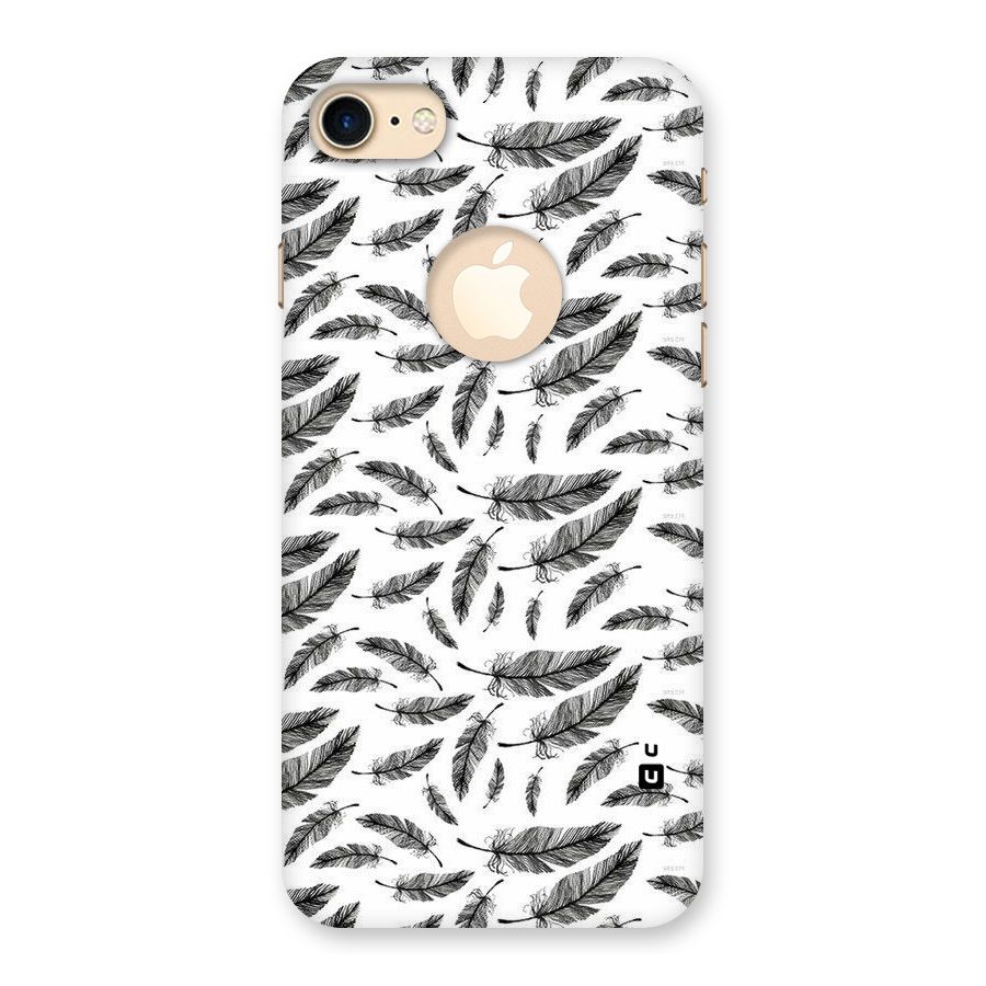 Black Feather Back Case for iPhone 7 Logo Cut