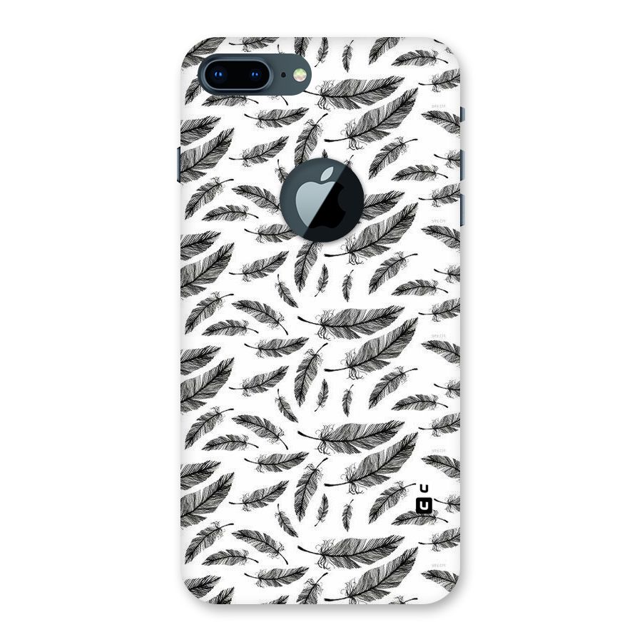 Black Feather Back Case for iPhone 7 Plus Logo Cut