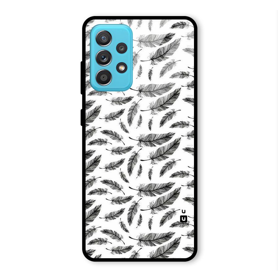 Black Feather Glass Back Case for Galaxy A52