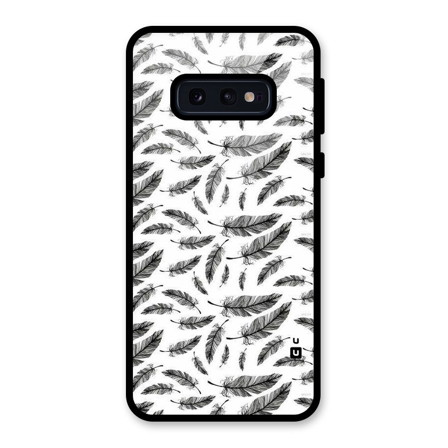 Black Feather Glass Back Case for Galaxy S10e