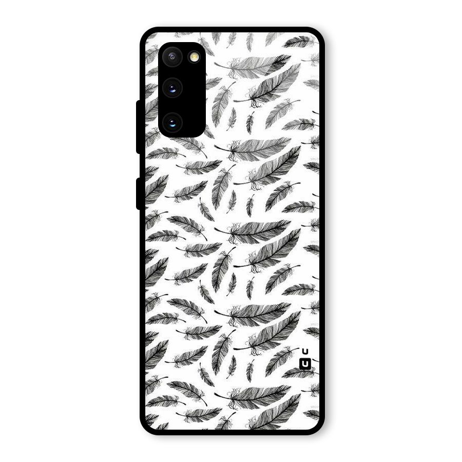 Black Feather Glass Back Case for Galaxy S20 FE