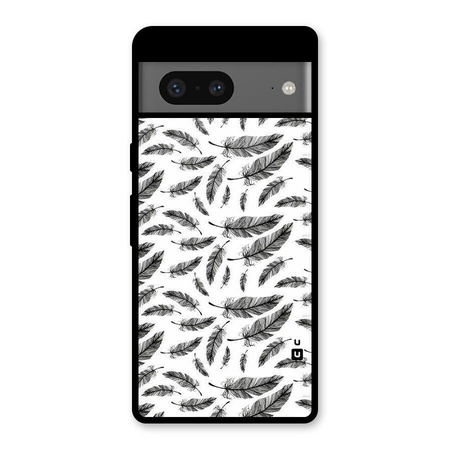 Black Feather Glass Back Case for Google Pixel 7