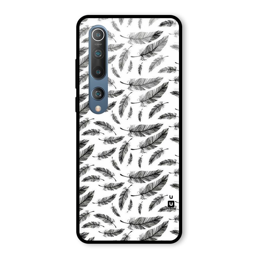Black Feather Glass Back Case for Mi 10
