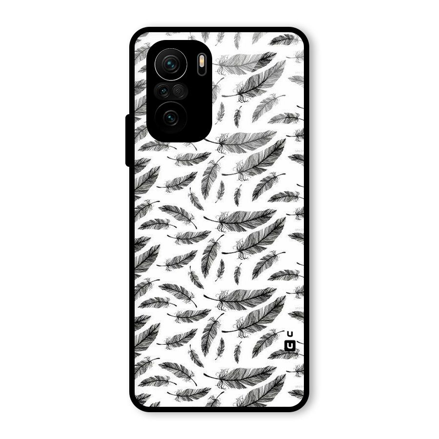 Black Feather Glass Back Case for Mi 11x