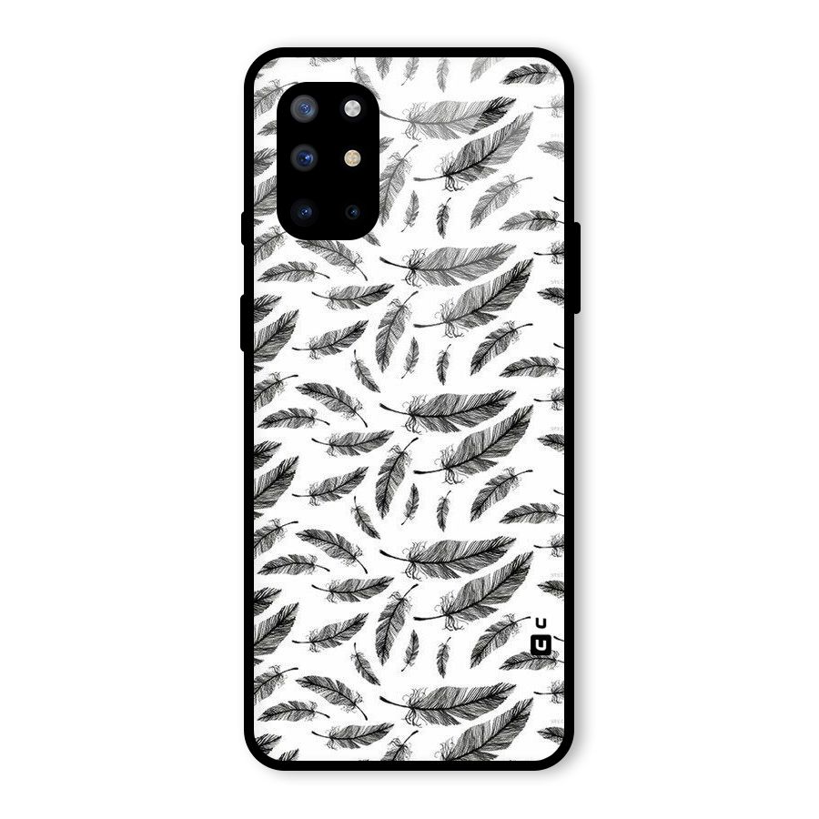 Black Feather Glass Back Case for OnePlus 8T