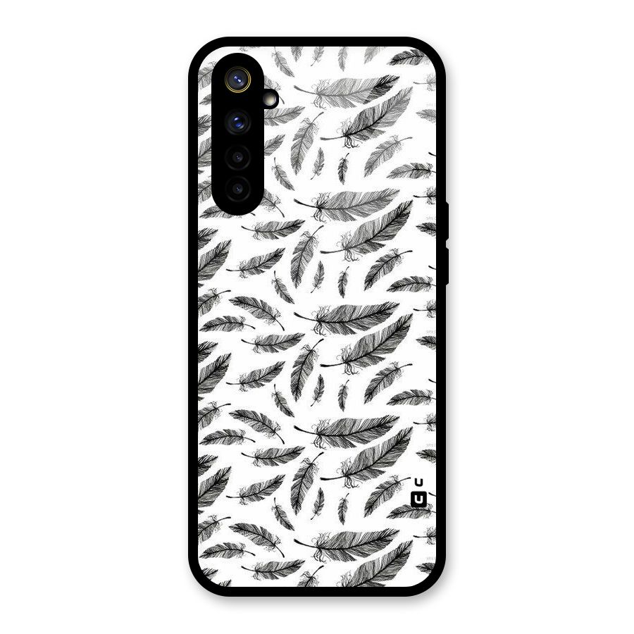 Black Feather Glass Back Case for Realme 6i