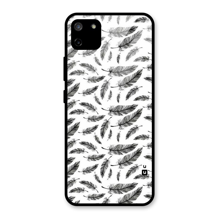 Black Feather Glass Back Case for Realme C11