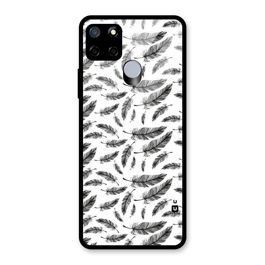 Black Feather Glass Back Case for Realme C12