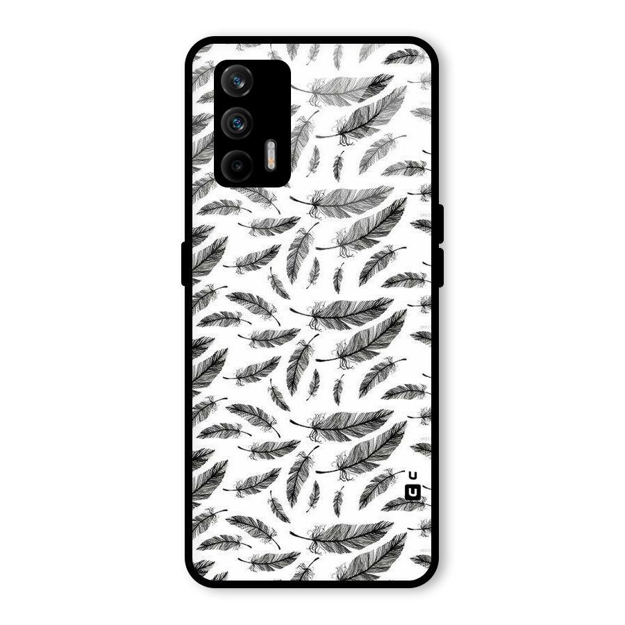 Black Feather Glass Back Case for Realme GT 5G