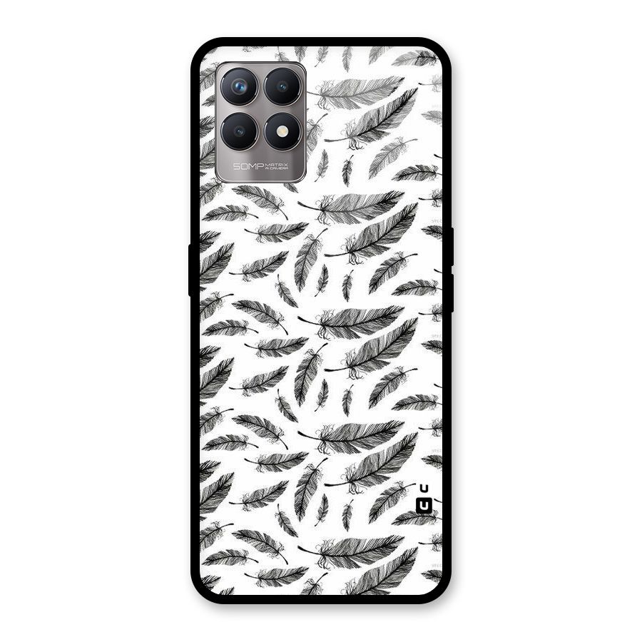 Black Feather Glass Back Case for Realme Narzo 50