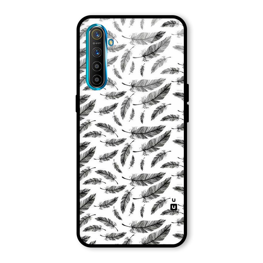 Black Feather Glass Back Case for Realme X2