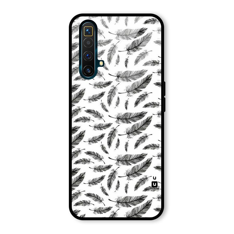 Black Feather Glass Back Case for Realme X3