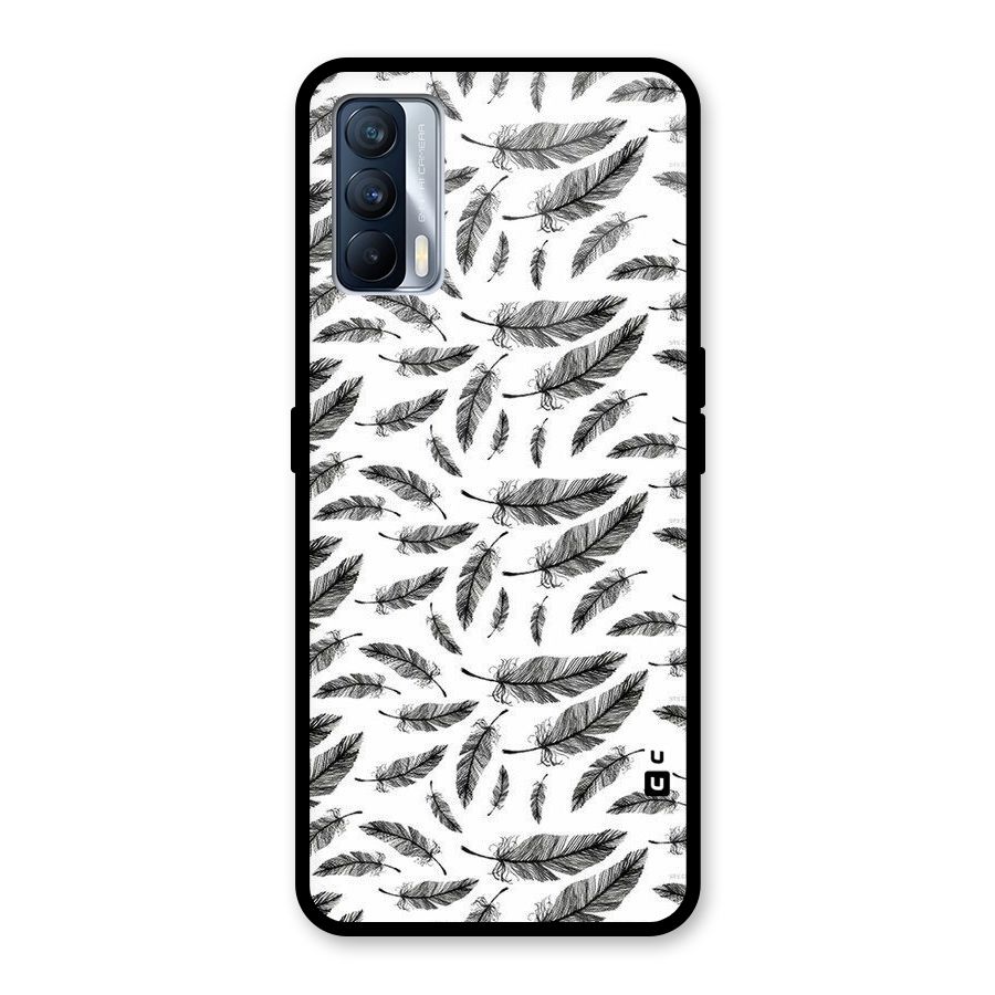 Black Feather Glass Back Case for Realme X7